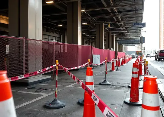 Industrial development site illustrating constraints on power and land use